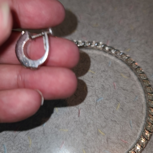 Vintage Dorsons Art Deco Sterling silver and crystal choker & Earings set. - Picture 11 of 15